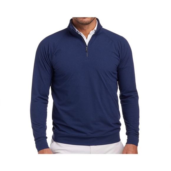 Holderness & Bourne The Westland Pullover Dry Luxe Tailored Fit 1/4 Zip Sz Large - Picture 2 of 16